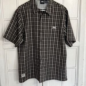 Helly  Hansen size large mens plaid button down shirt shirt sleeves